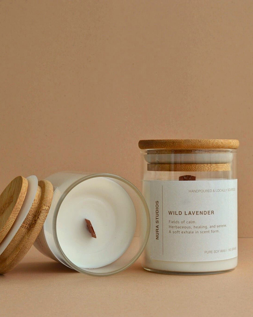 Glass Scented Candle : Wild Lavender