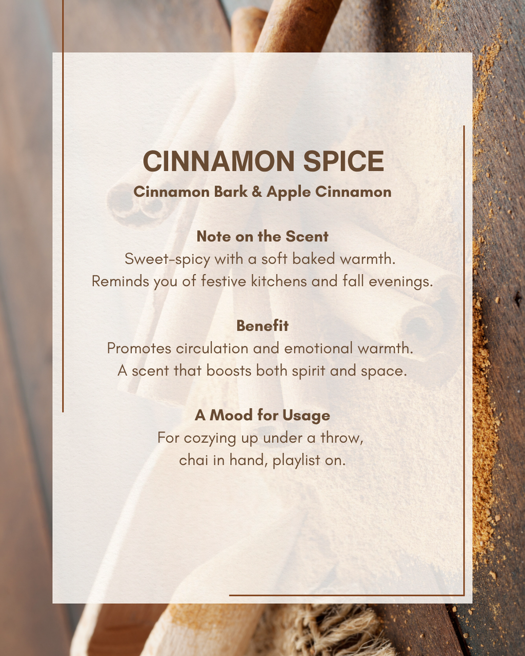 Glass Scented Candle : Cinnamon Spice