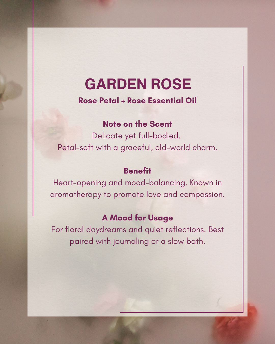 Glass Scented Candle : Garden Rose