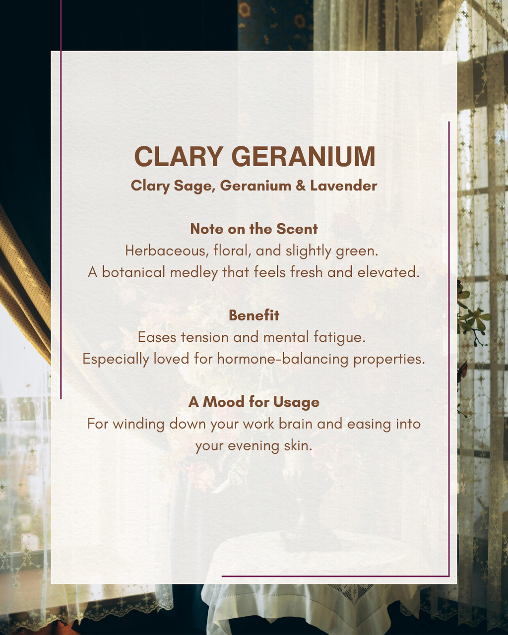 Glass Scented Candle : Clary Geranium