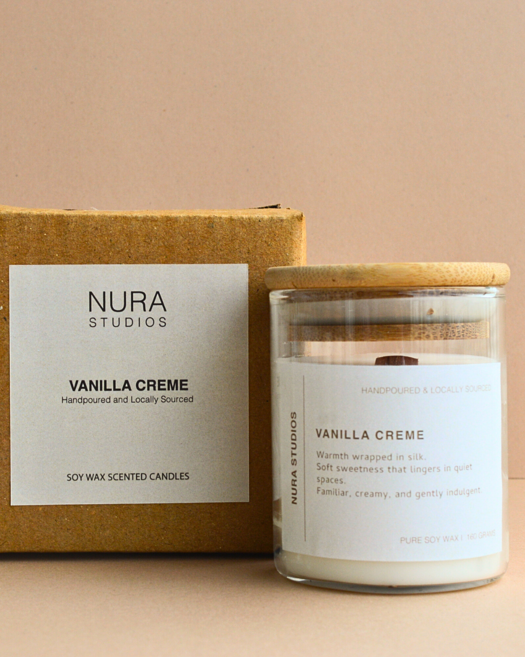 Glass Scented Candles : Vanilla Creme