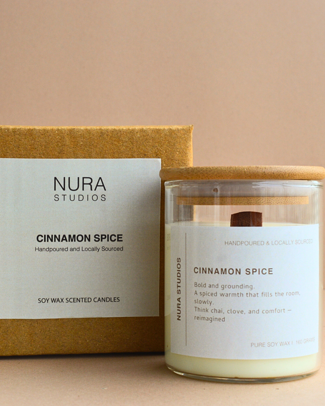 Glass Scented Candle : Cinnamon Spice