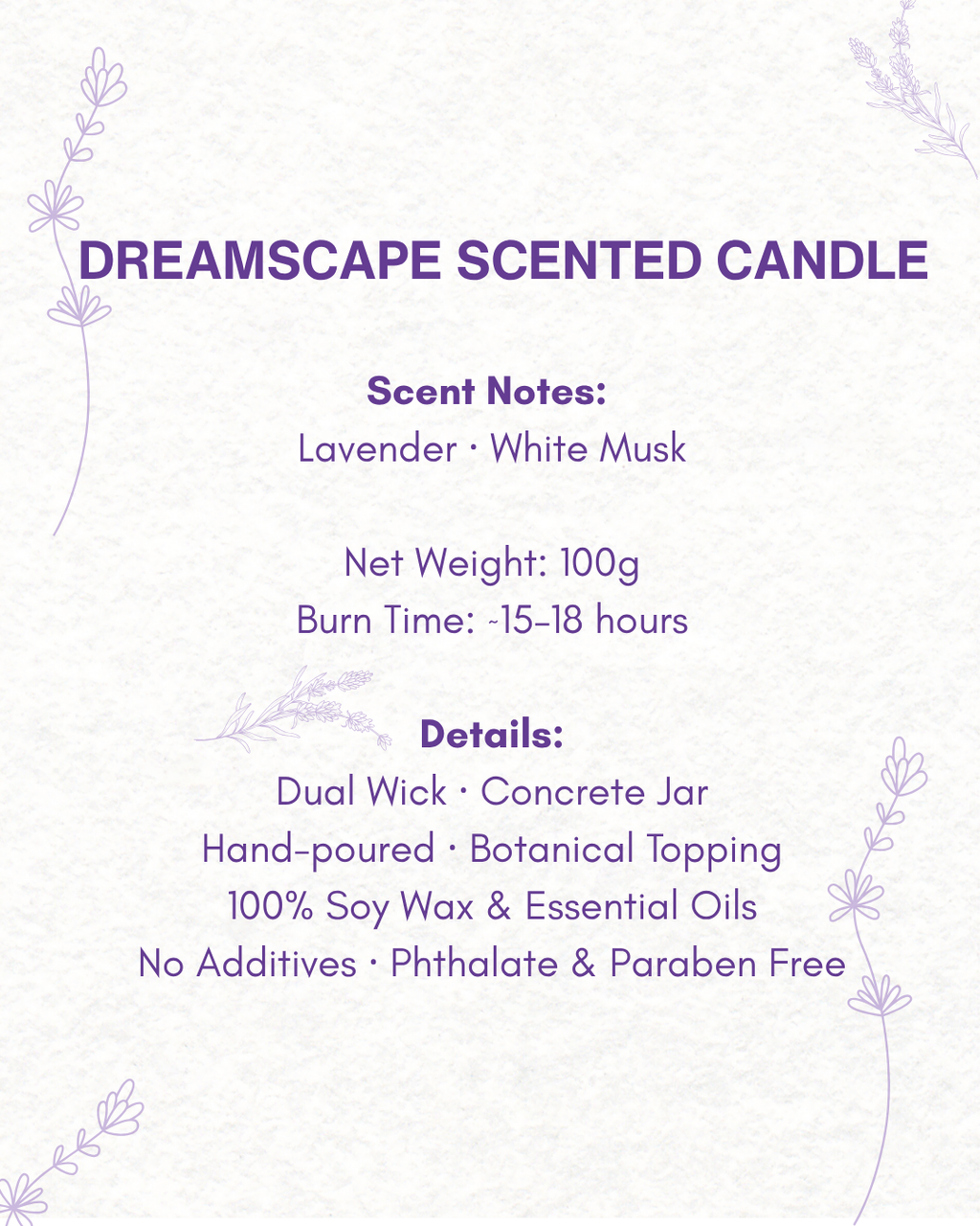 Dreamscape Scented Candle : Lavender & Musk