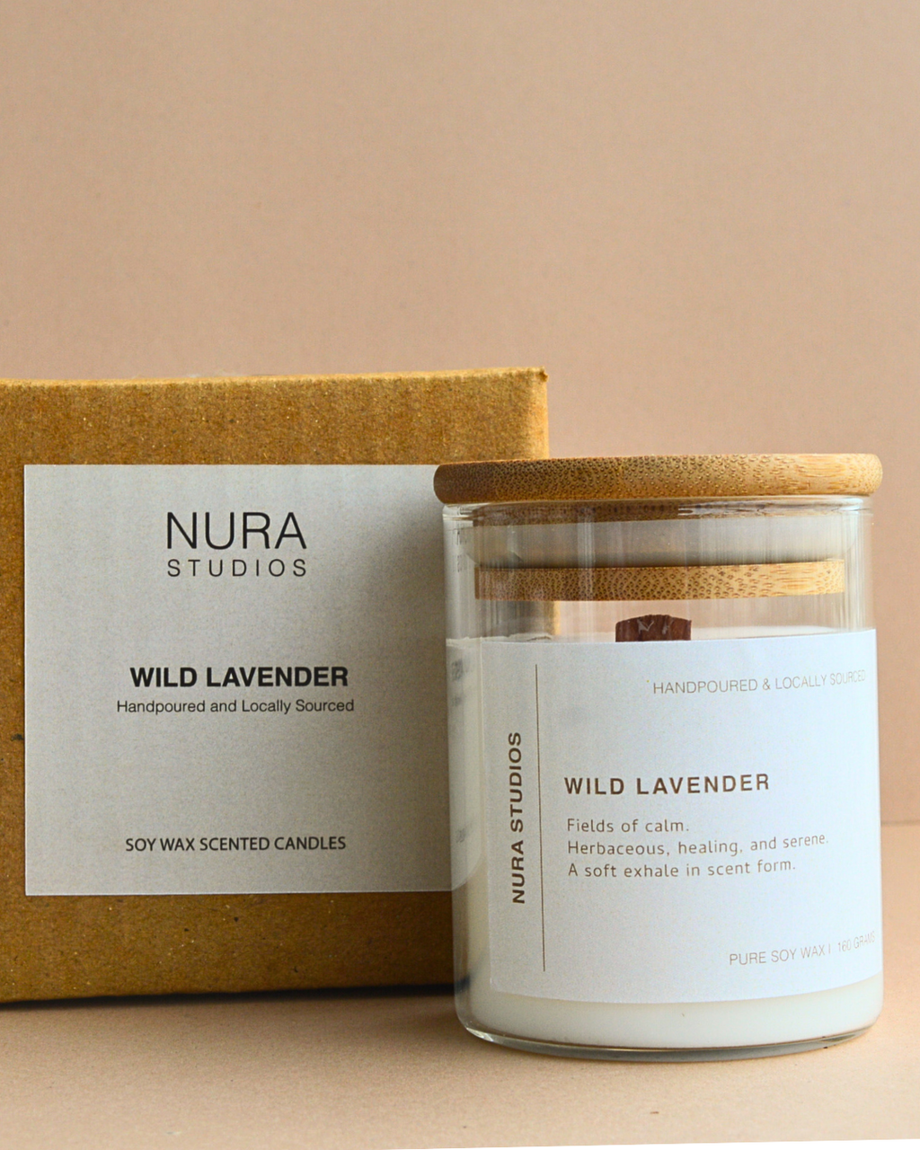 Glass Scented Candle : Wild Lavender