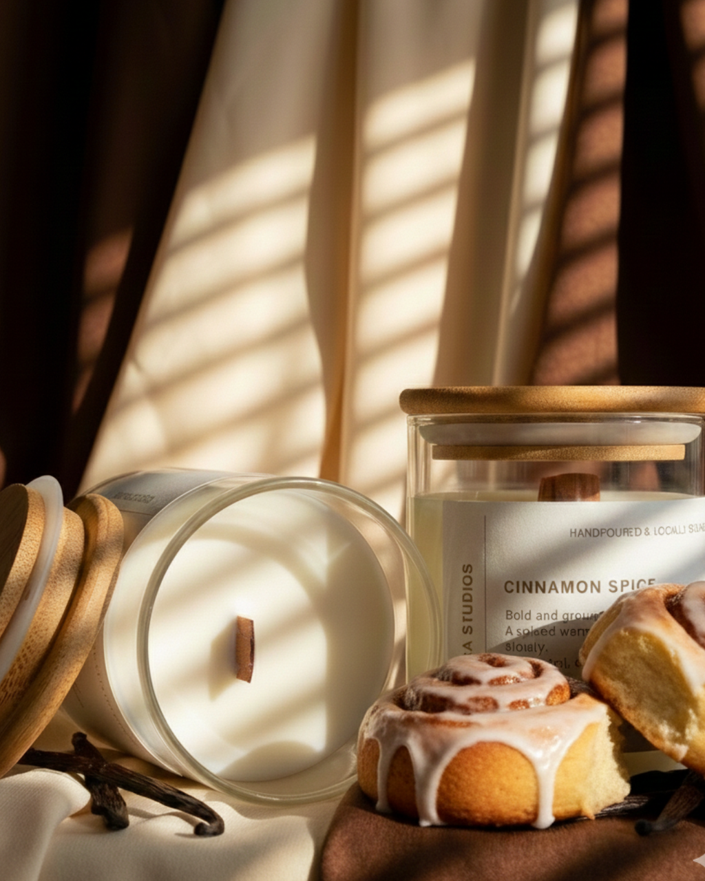Glass Scented Candle : Cinnamon Spice