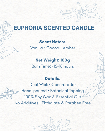 Euphoria Scented Candle :  Vanilla and Amber