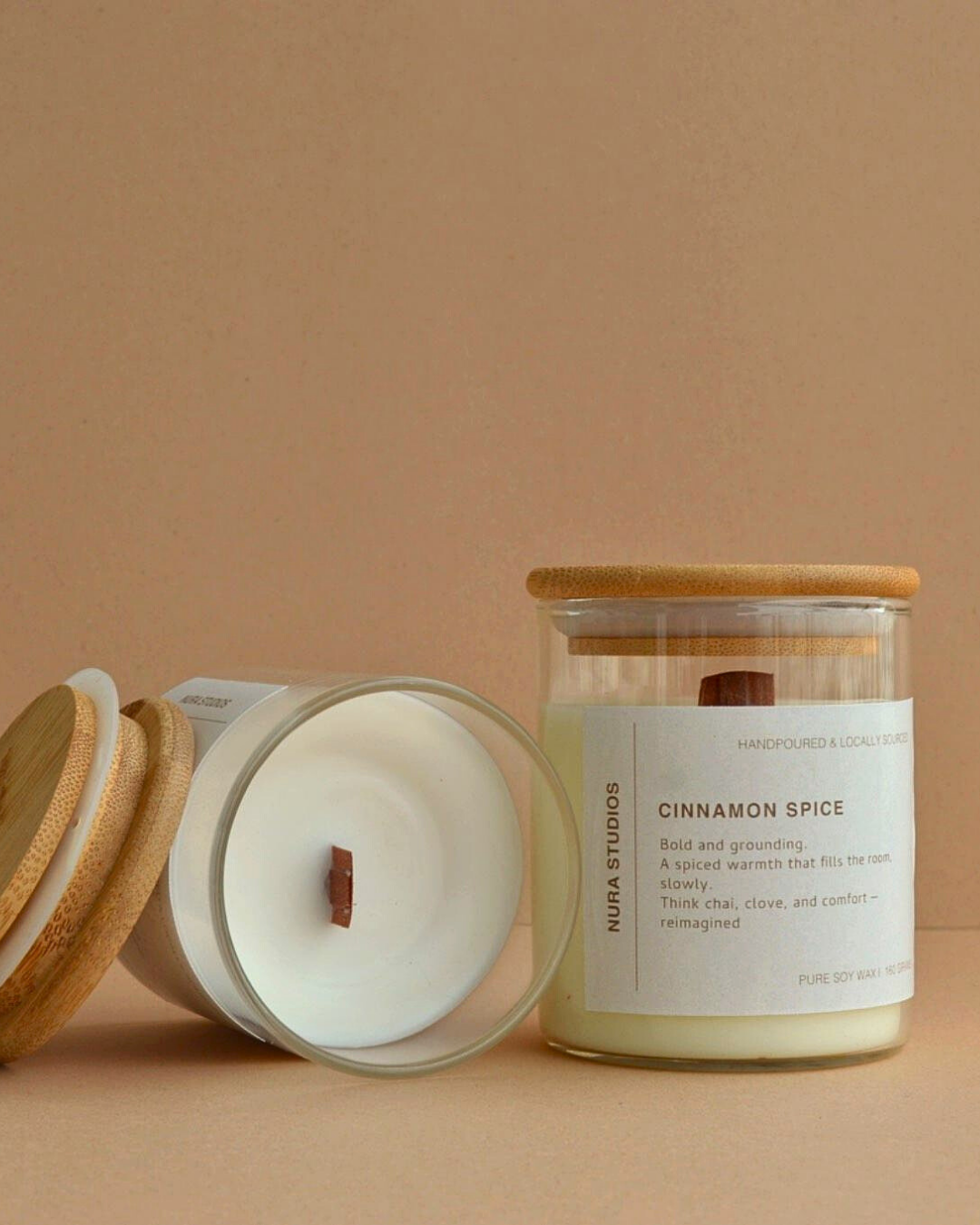 Glass Scented Candle : Cinnamon Spice