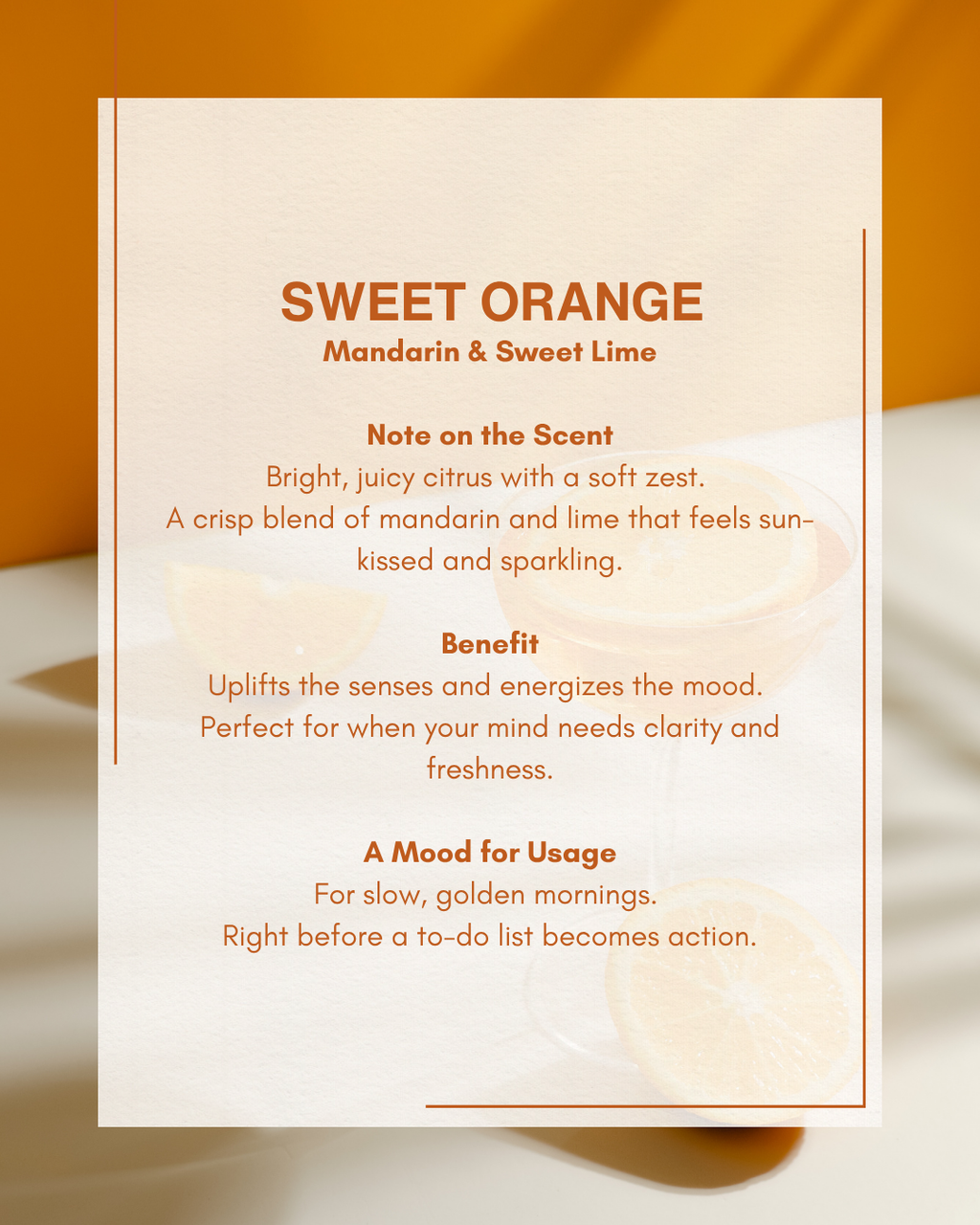 Glass Scented Candle : Sweet Orange