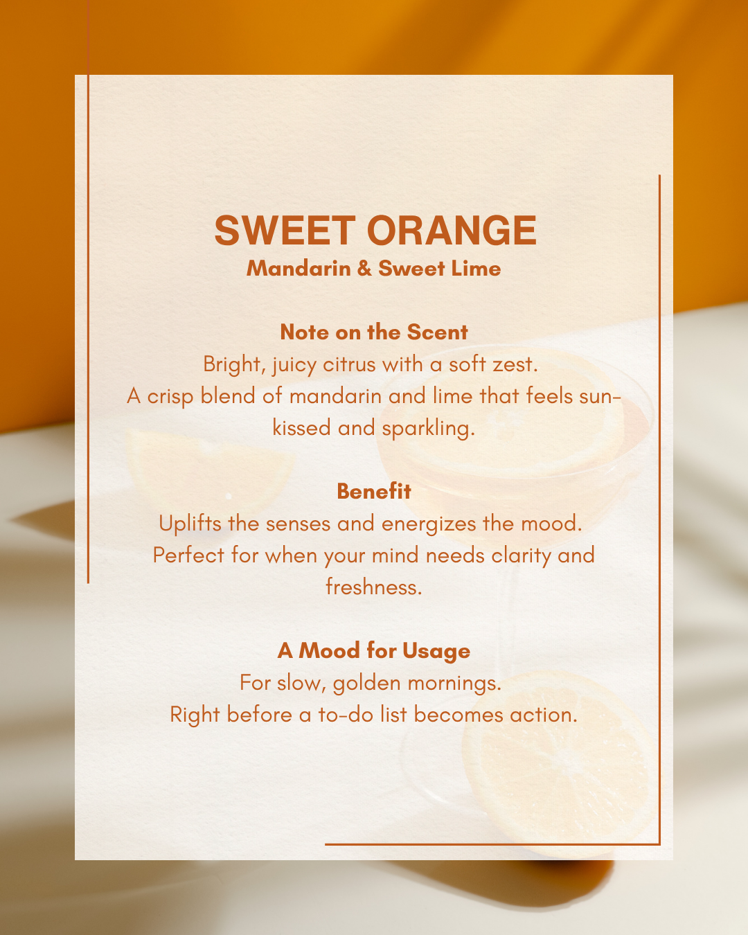 Glass Scented Candle : Sweet Orange