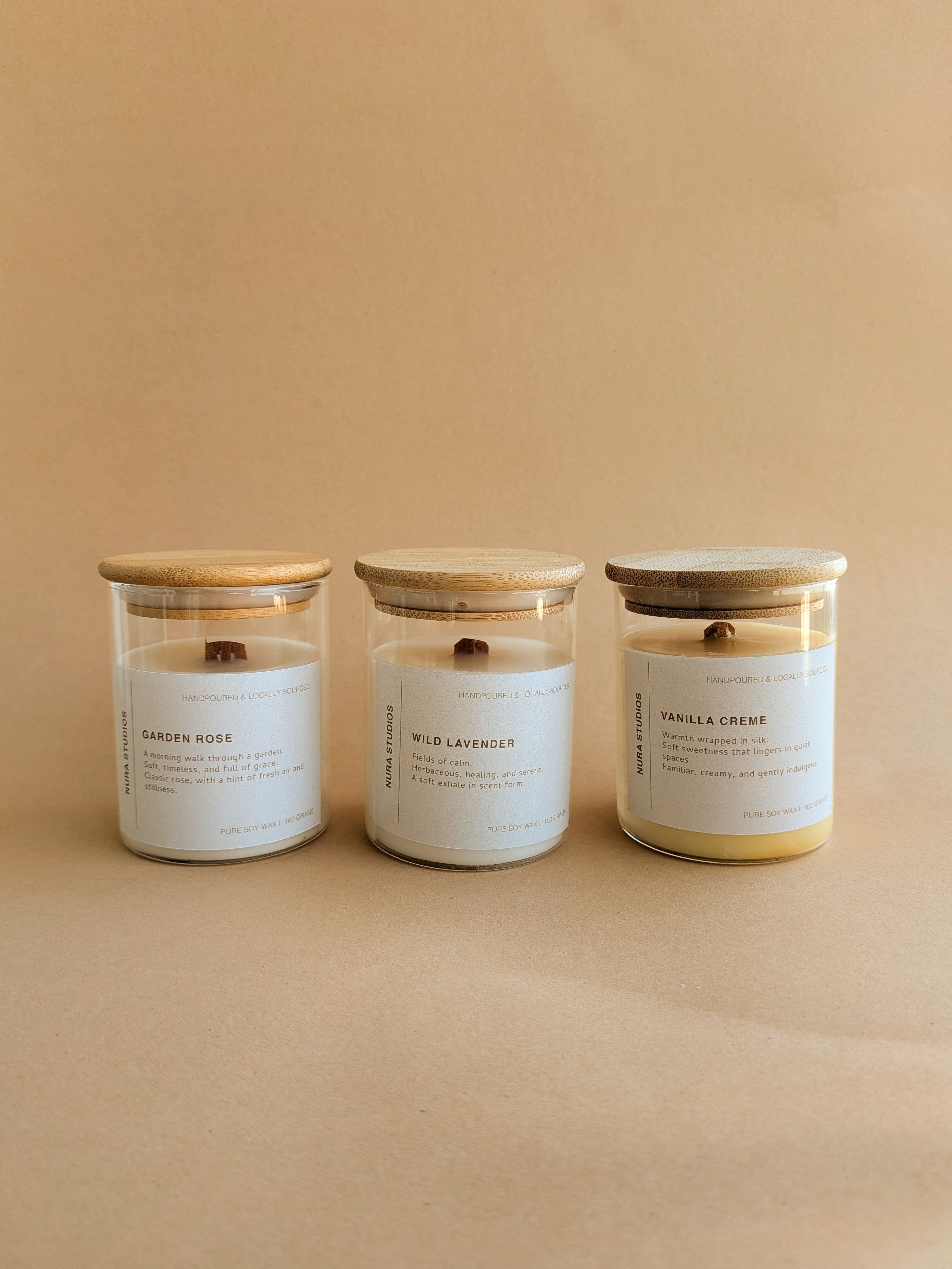 Nura Glass Candle : Pack of Three