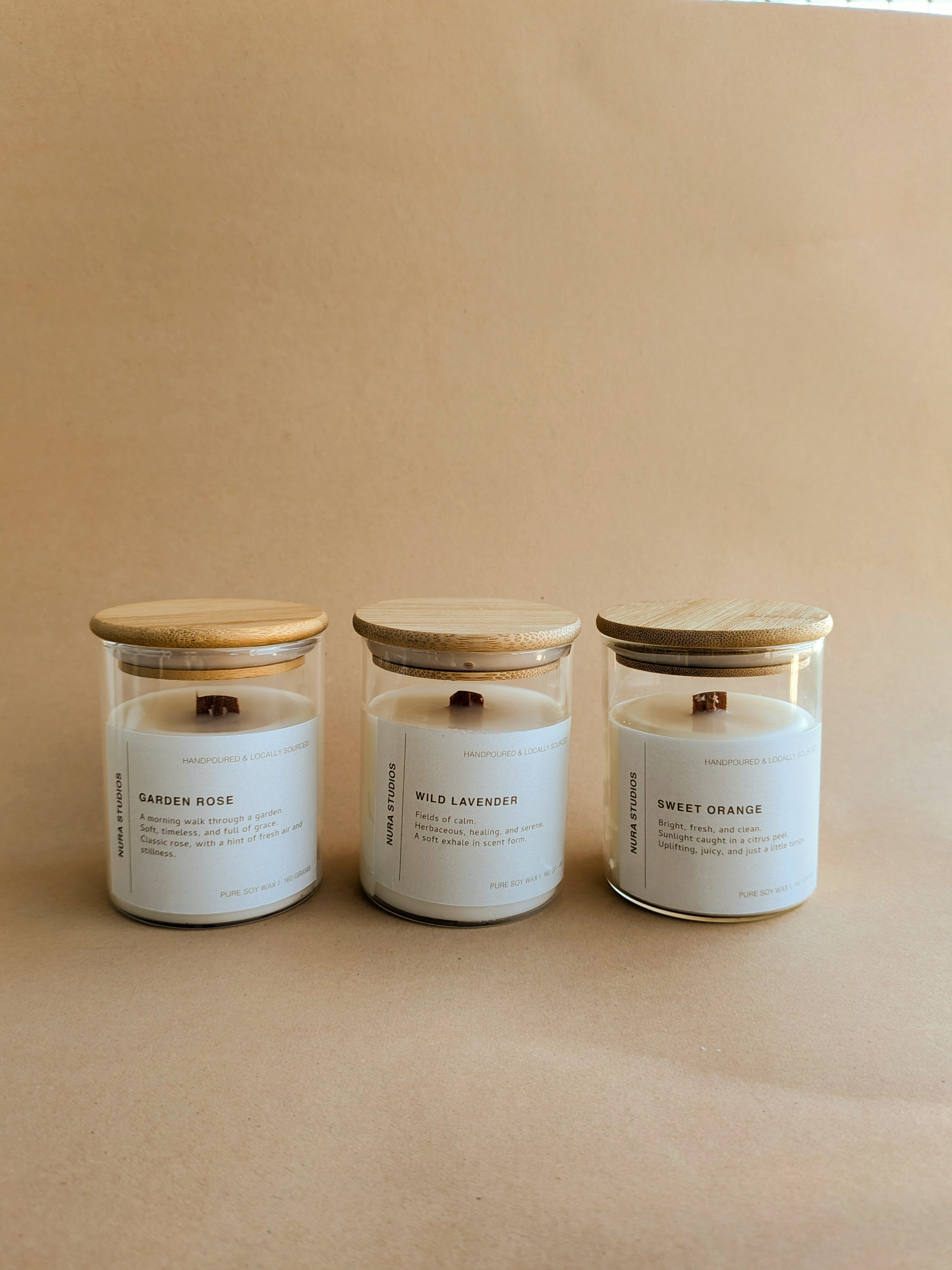 Nura Glass Candle : Pack of Three