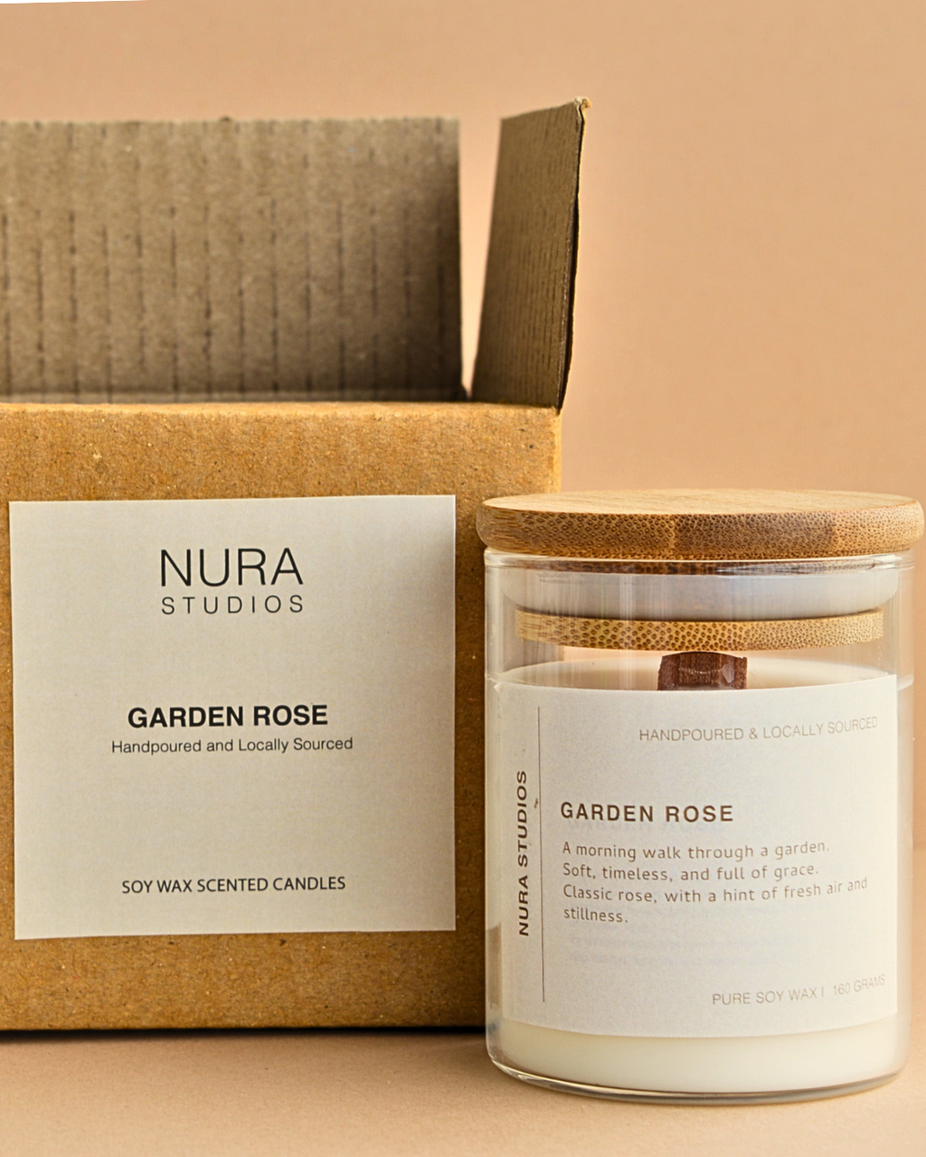 Glass Scented Candle : Garden Rose