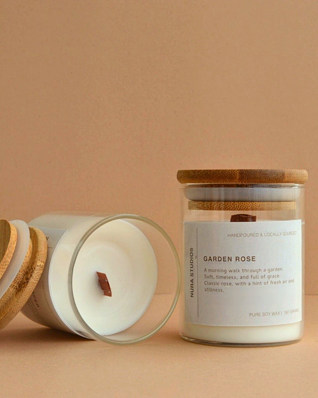 Glass Scented Candle : Garden Rose